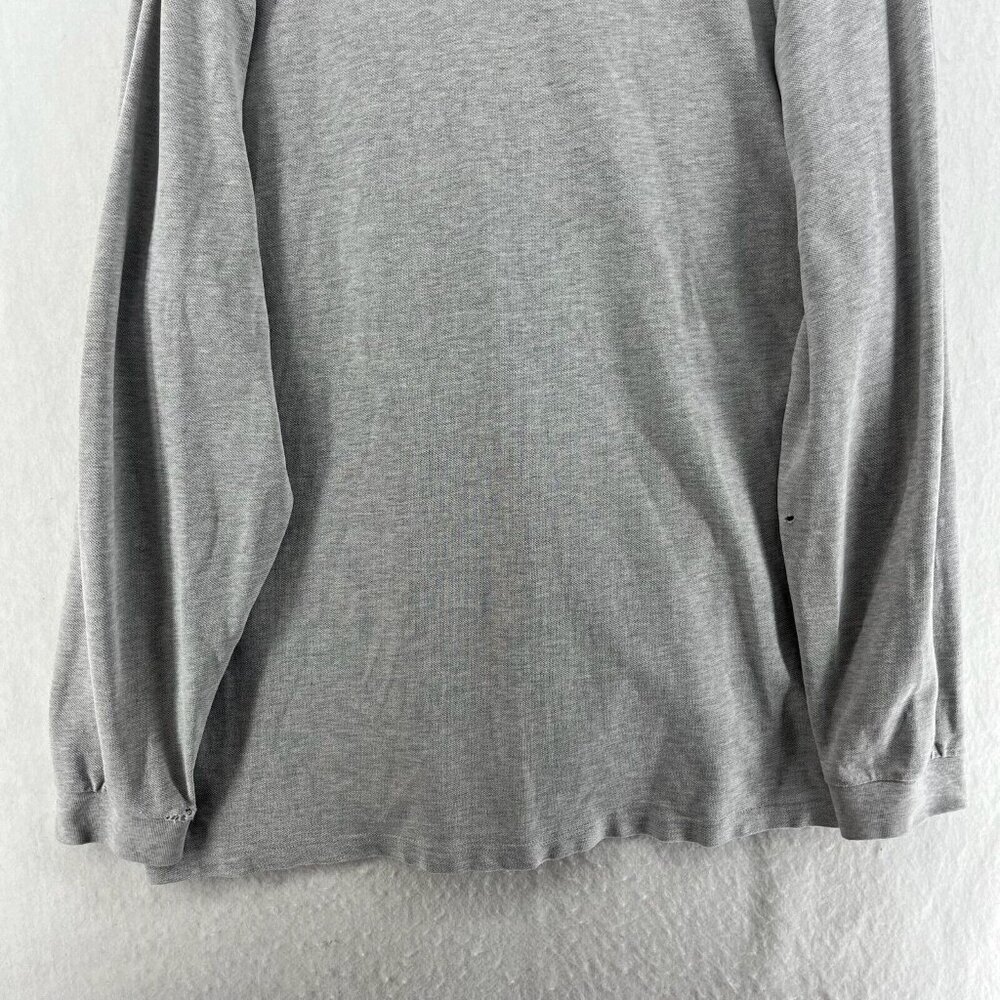 Burberry London Polo Shirt Mens 2XL Gray Long Sleeves Pullover Vented Mini Logo - Picture 9 of 15